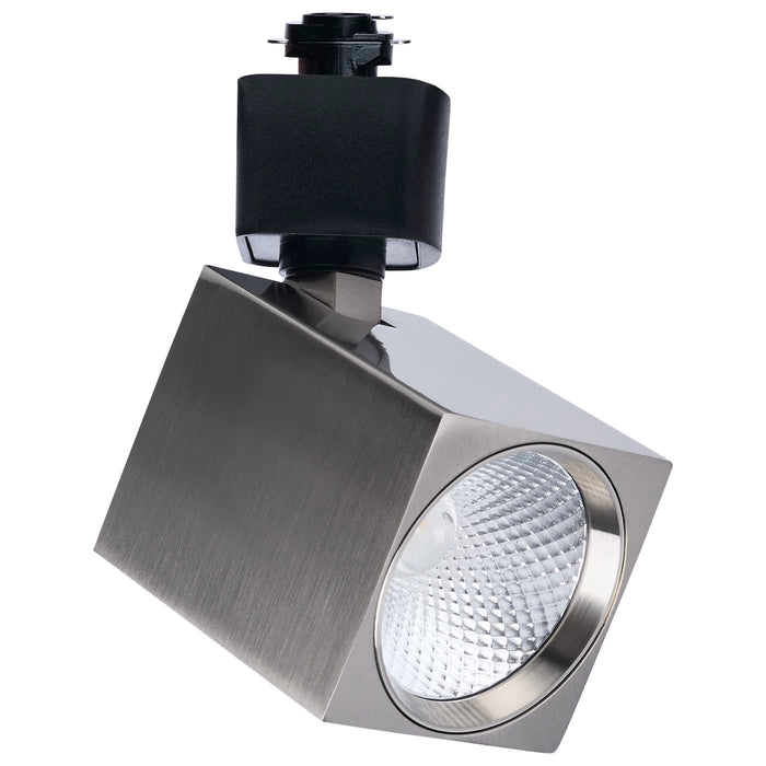 SATCO/NUVO 8W Square LED Track Head CCT Selectable 2700K/3000K/3500K/4000K/5000K Dim To Warm H Style 48 Degree Beam Angle 120V Brushed Nickel (TH756)