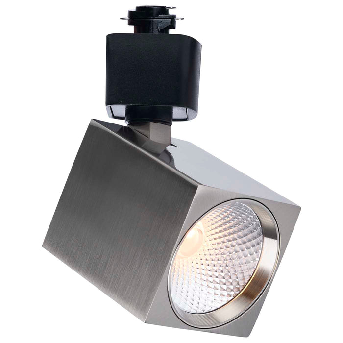 SATCO/NUVO 8W Square LED Track Head CCT Selectable 2700K/3000K/3500K/4000K/5000K Dim To Warm H Style 48 Degree Beam Angle 120V Brushed Nickel (TH756)