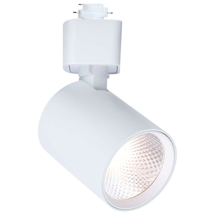 SATCO/NUVO 8W Round LED Track Head CCT Selectable 2700K/3000K/3500K/4000K/5000K Dim To Warm H Style 36 Degree Beam Angle 120V White (TH761)