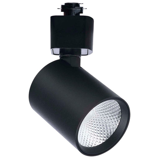 SATCO/NUVO 8W Round LED Track Head CCT Selectable 2700K/3000K/3500K/4000K/5000K Dim To Warm H Style 36 Degree Beam Angle 120V Black (TH762)