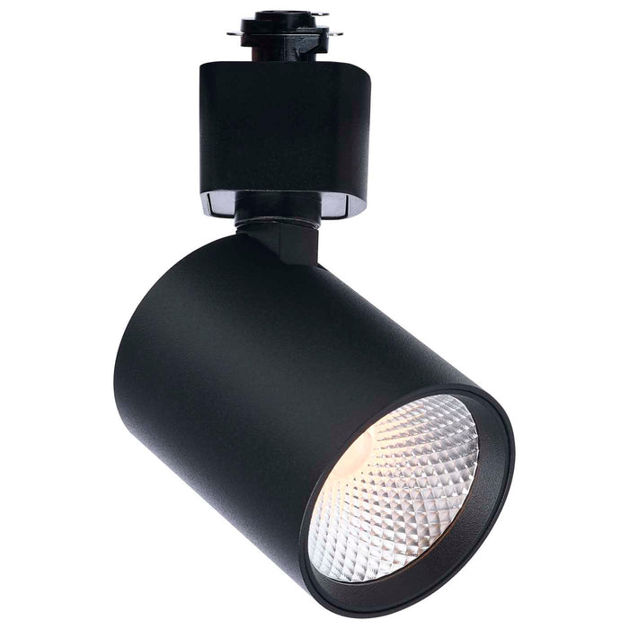 SATCO/NUVO 8W Round LED Track Head CCT Selectable 2700K/3000K/3500K/4000K/5000K Dim To Warm H Style 36 Degree Beam Angle 120V Black (TH762)