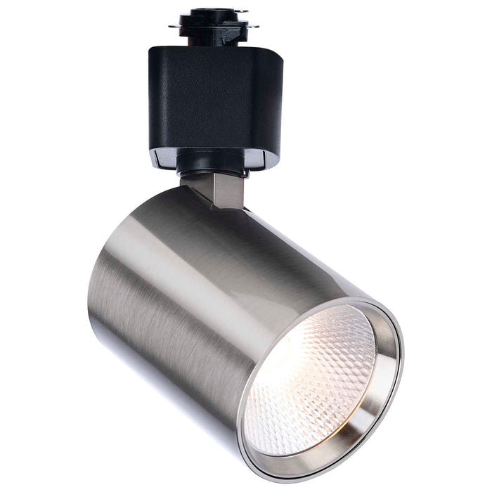 SATCO/NUVO 8W Round LED Track Head CCT Selectable 2700K/3000K/3500K/4000K/5000K Dim To Warm H Style 36 Degree Beam Angle 120V Brushed Nickel (TH763)