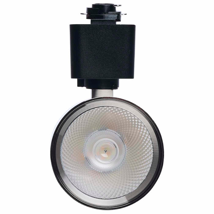 SATCO/NUVO 8W Round LED Track Head CCT Selectable 2700K/3000K/3500K/4000K/5000K Dim To Warm H Style 36 Degree Beam Angle 120V Brushed Nickel (TH763)