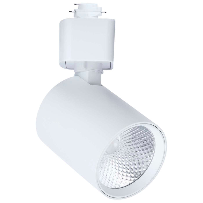 SATCO/NUVO 8W Round LED Track Head CCT Selectable 2700K/3000K/3500K/4000K/5000K Dim To Warm H Style 48 Degree Beam Angle 120V White (TH764)