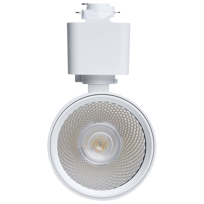 SATCO/NUVO 8W Round LED Track Head CCT Selectable 2700K/3000K/3500K/4000K/5000K Dim To Warm H Style 48 Degree Beam Angle 120V White (TH764)