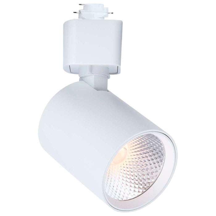 SATCO/NUVO 8W Round LED Track Head CCT Selectable 2700K/3000K/3500K/4000K/5000K Dim To Warm H Style 48 Degree Beam Angle 120V White (TH764)