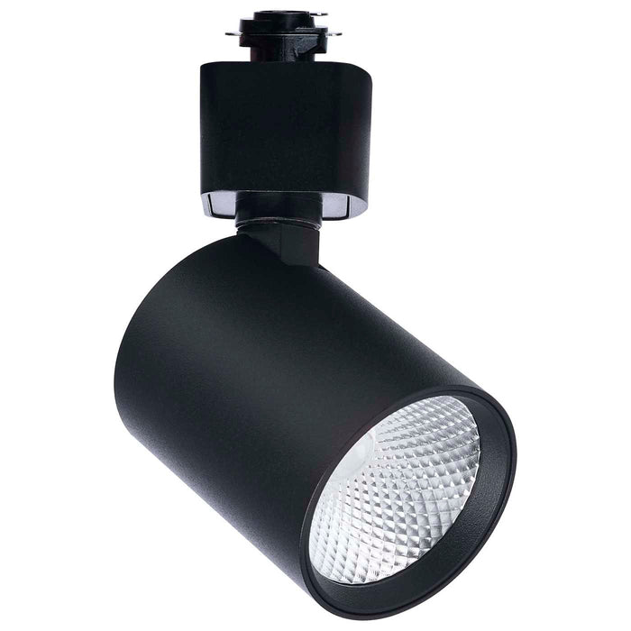 SATCO/NUVO 8W Round LED Track Head CCT Selectable 2700K/3000K/3500K/4000K/5000K Dim To Warm H Style 48 Degree Beam Angle 120V Black (TH765)