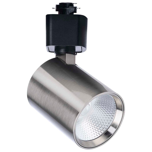 SATCO/NUVO 8W Round LED Track Head CCT Selectable 2700K/3000K/3500K/4000K/5000K Dim To Warm H Style 48 Degree Beam Angle 120V Brushed Nickel (TH766)