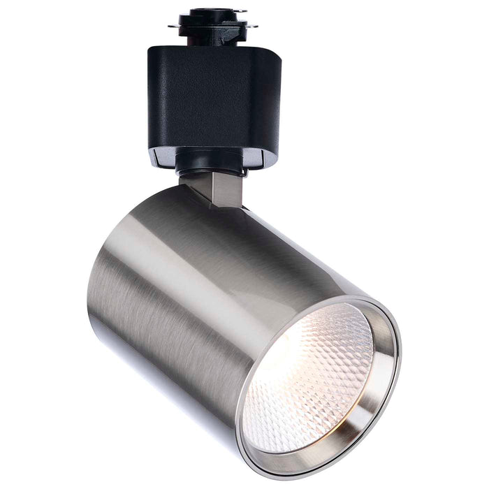 SATCO/NUVO 8W Round LED Track Head CCT Selectable 2700K/3000K/3500K/4000K/5000K Dim To Warm H Style 48 Degree Beam Angle 120V Brushed Nickel (TH766)