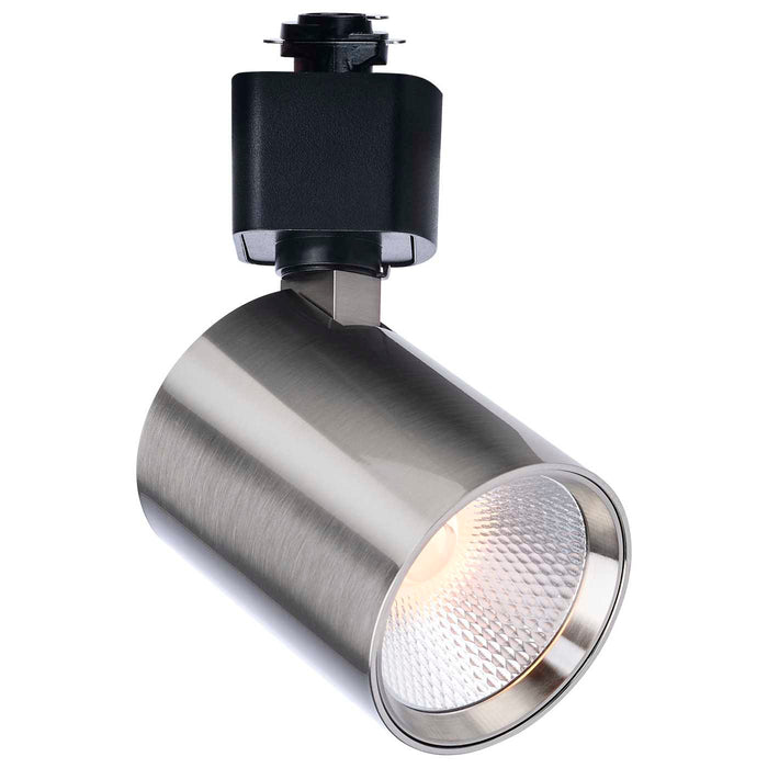 SATCO/NUVO 8W Round LED Track Head CCT Selectable 2700K/3000K/3500K/4000K/5000K Dim To Warm H Style 48 Degree Beam Angle 120V Brushed Nickel (TH766)