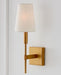 Generation Lighting Beckham Classic Sconce Burnished Brass Finish With White Linen Fabric Shade (TW1031BBS)
