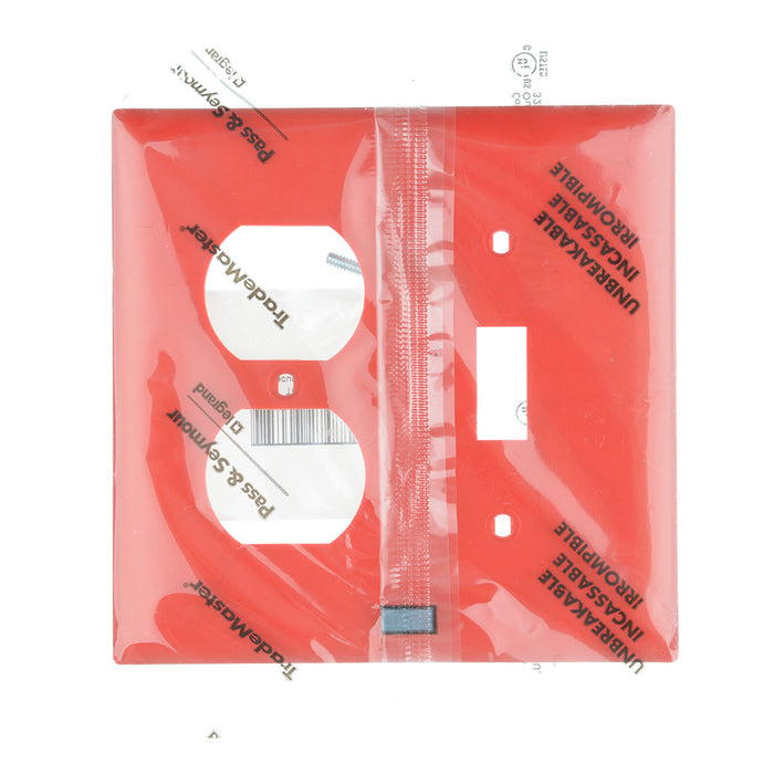 Pass And Seymour Trademaster Wall Plate 2-Gang 1 Toggle 1 Duplex (TP18RED)