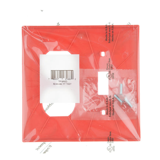 Pass And Seymour Trademaster Wall Plate 2-Gang 1 Toggle 1 Duplex (TP18RED)