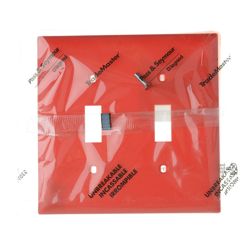Pass And Seymour Trademaster Wall Plate 2-Gang 2 Toggle Red (TP2RED)