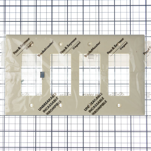 Pass And Seymour Trademaster Wall Plate Jumbo 4-Gang 4 Decorator Light Almond (TPJ264LA)