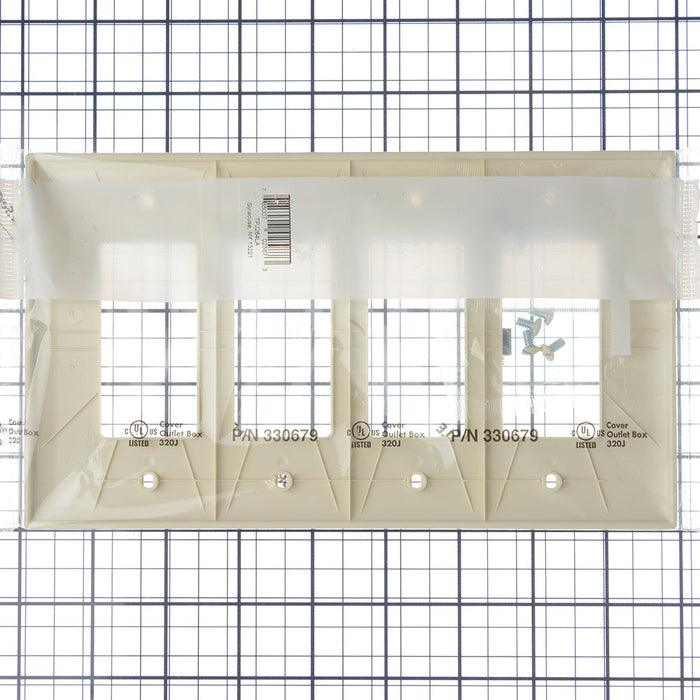 Pass And Seymour Trademaster Wall Plate Jumbo 4-Gang 4 Decorator Light Almond (TPJ264LA)