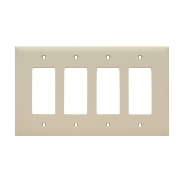 Pass And Seymour Trademaster Wall Plate Jumbo 4-Gang 4 Decorator Light Almond (TPJ264LA)