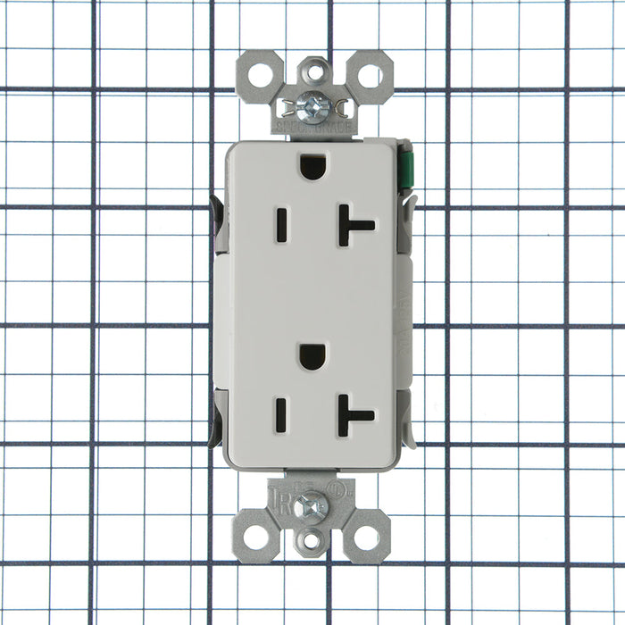 Pass and Seymour Powerhold Decorator Receptacle 20A/125V White (TR26342DVSW)
