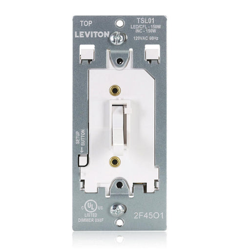 Leviton Toggle Slide Dimmer Switch For Dimmable LED/CFL And Incandescent Lighting Single-Pole Or 3-Way Installation (TSL01-10W)