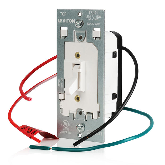 Leviton Toggle Slide Dimmer Switch For Dimmable LED/CFL And Incandescent Lighting Single-Pole Or 3-Way Installation (TSL01-10W)