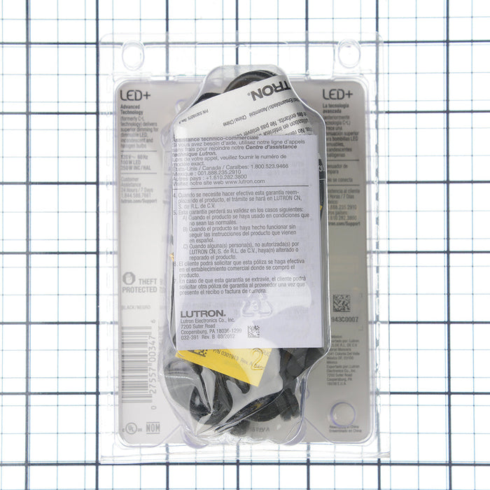 Lutron Credenza 100W LED Plug-In Dimmer Black Clamshell (TTCL-100H-BL)