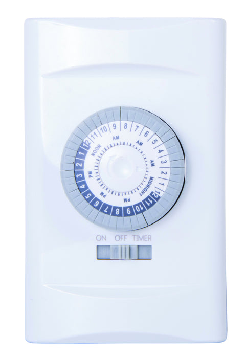 Tork 24 Hour Wall Switch Timer Single Gang 20A 125V White 30 Minute Tabs (701B)