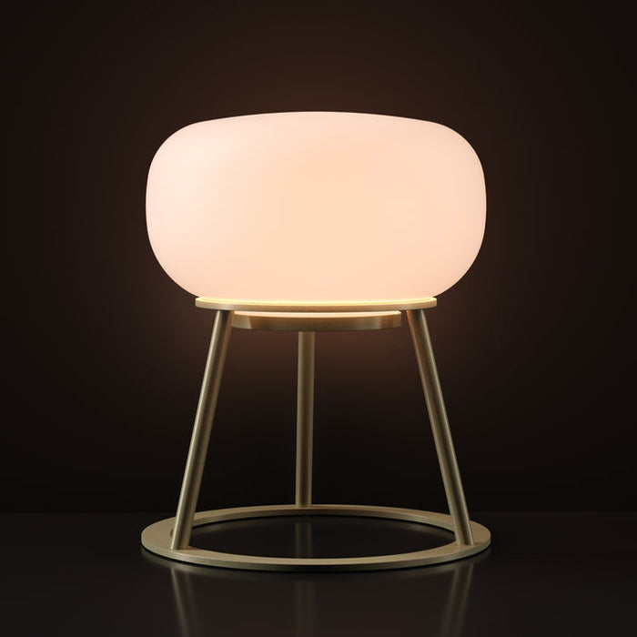 Bulbrite TRIPOD/TL/BB/OV Cordless Indoor Table Lamp Tripod 4W 3.7V 300Lm 2700K 90 CRI Brushed Brass (K70301)