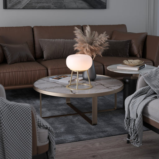 Bulbrite TRIPOD/TL/BB/OV Cordless Indoor Table Lamp Tripod 4W 3.7V 300Lm 2700K 90 CRI Brushed Brass (K70301)