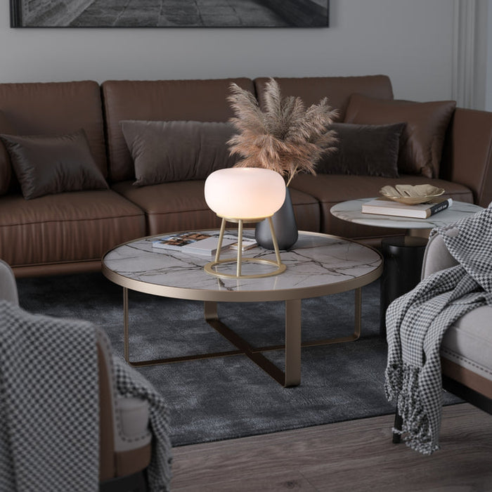 Bulbrite TRIPOD/TL/BB/OV Cordless Indoor Table Lamp Tripod 4W 3.7V 300Lm 2700K 90 CRI Brushed Brass (K70301)