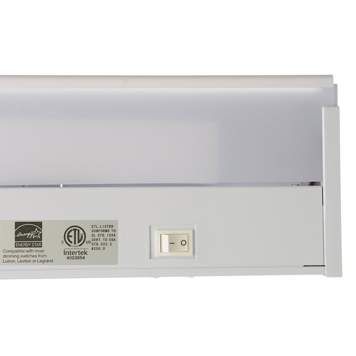 GM Lighting 120V LumenTask LED Undercabinet 17.2W 1131Lm 3000K 90 CRI 24 Inch [610Mm] White (UCLED-24-WH-DIM-30)