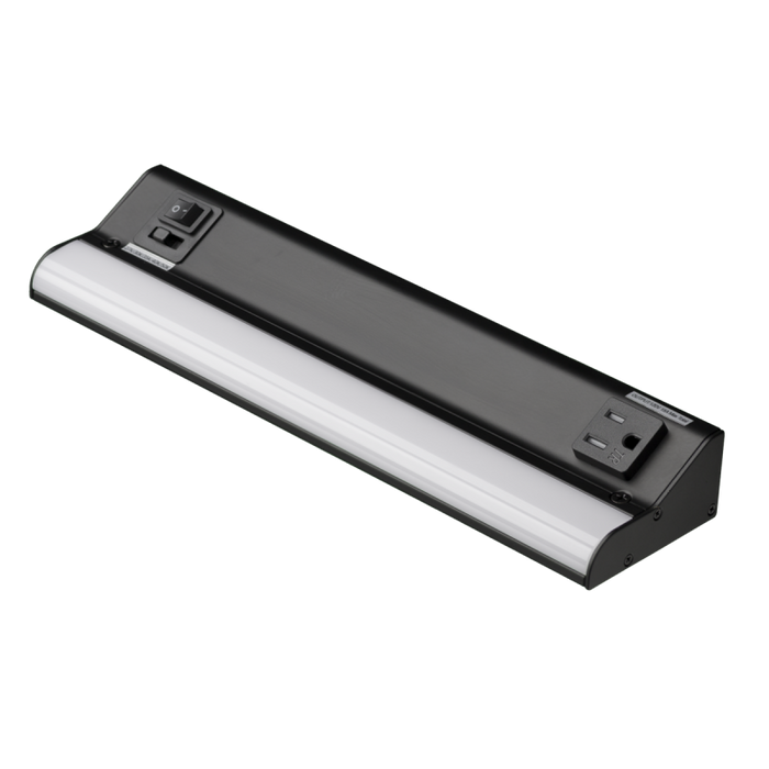 American Lighting 12 Inch LED Courant Undercabinet Fixture 7.5W CCT Selectable 2700K/3000K/3500K/4000K/5000K 90 CRI 120V Dimmable Black (UCR-5CCT-12-BK)