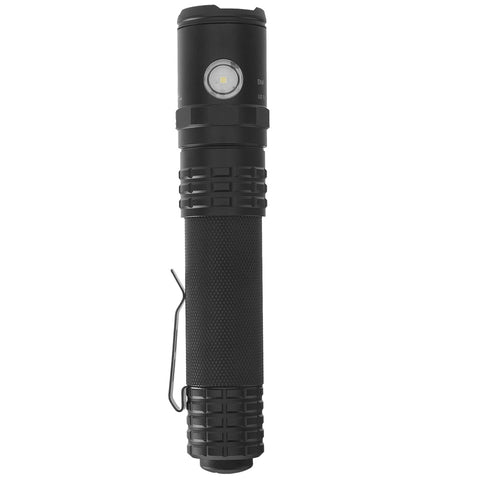 Nightstick Metal USB Dual-Light Rechargeable Tactical Flashlight Built-In Lithium-Ion Battery Black (USB-588XL)