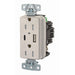 Bryant USB Charger Receptacle 15A 125V Duplex Power Delivery 55W Type AC Ports NEMA 5-15R Light Almond (USBB15ACPDLA)