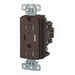 Bryant USB Charger Receptacle 15A 125V Duplex Power Delivery 55W Type AC Ports NEMA 5-15R Brown (USBB15ACPD)