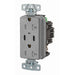 Bryant USB Charger Receptacle 20A 125V Duplex Power Delivery 55W Type C Ports NEMA 5-20R Gray (USBB20CPDGY)