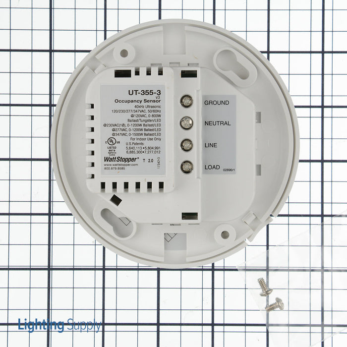 Wattstopper Ultrasonic Ceiling Occupancy Sensor 100-347Vac PIR Low Voltage 2000 Square Foot (UT-355-3)