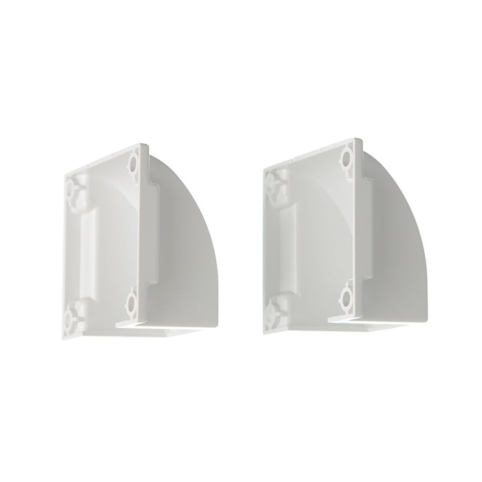 GM Lighting End Cap Covers [2] For Aluminum Channel With Lens White For Vision120 LED Tape (V120-ECC)