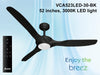 Delta Breez New Benicia 52 Inch Ceiling Fan Black 3-Blade With Remote And 13W Dimmable LED  (VCA523LED-30-BK)