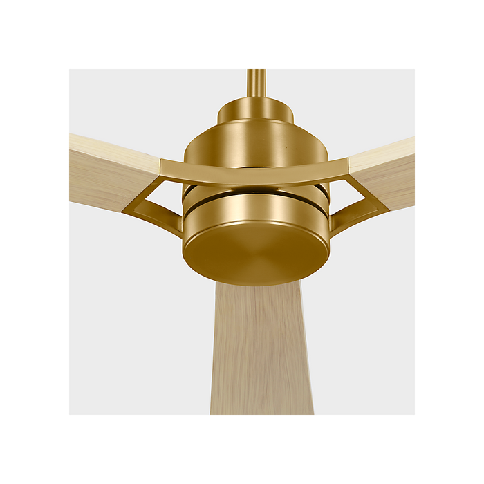 Generation Lighting Trillium Smart 60 Inch LED Ceiling Fan Burnished Brass Finish Washed White Oak Blades (3TRLSM60BBSWWOD)