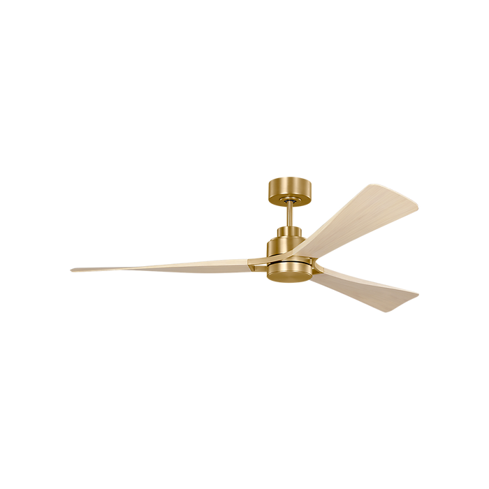 Generation Lighting Trillium Smart 60 Inch LED Ceiling Fan Burnished Brass Finish Washed White Oak Blades (3TRLSM60BBSWWOD)