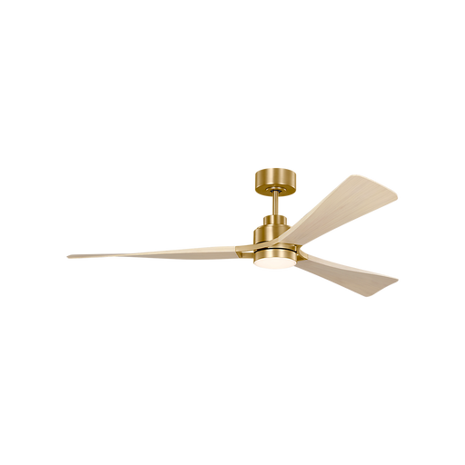 Generation Lighting Trillium Smart 60 Inch LED Ceiling Fan Burnished Brass Finish Washed White Oak Blades (3TRLSM60BBSWWOD)