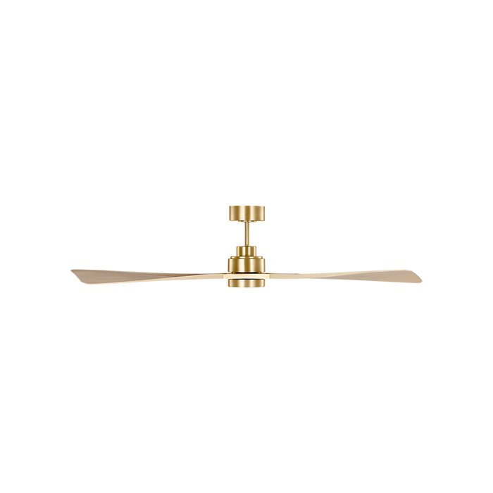 Generation Lighting Trillium Smart 60 Inch LED Ceiling Fan Burnished Brass Finish Washed White Oak Blades (3TRLSM60BBSWWOD)