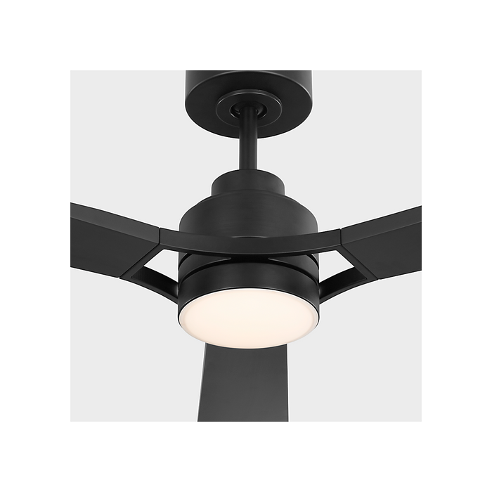 Generation Lighting Trillium Smart 60 Inch LED Ceiling Fan Midnight Black Finish Midnight Black Blades (3TRLSM60MBKD)