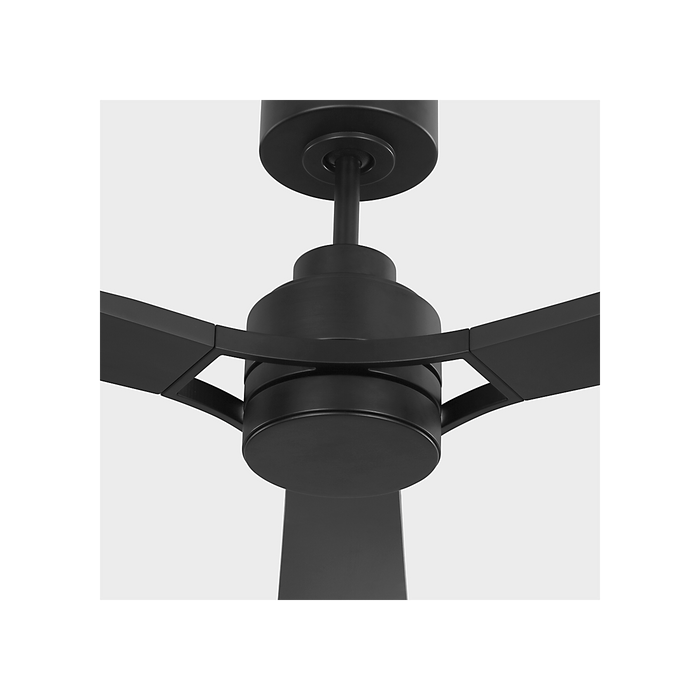 Generation Lighting Trillium Smart 60 Inch LED Ceiling Fan Midnight Black Finish Midnight Black Blades (3TRLSM60MBKD)