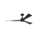 Generation Lighting Trillium Smart 60 Inch LED Ceiling Fan Midnight Black Finish Midnight Black Blades (3TRLSM60MBKD)