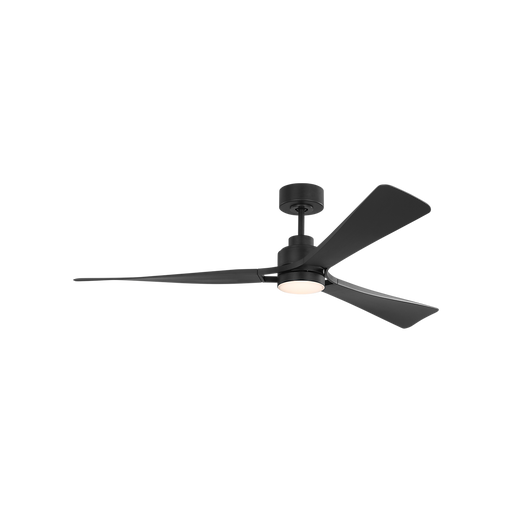 Generation Lighting Trillium Smart 60 Inch LED Ceiling Fan Midnight Black Finish Midnight Black Blades (3TRLSM60MBKD)