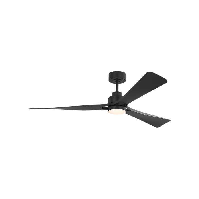 Generation Lighting Trillium Smart 60 Inch LED Ceiling Fan Midnight Black Finish Midnight Black Blades (3TRLSM60MBKD)