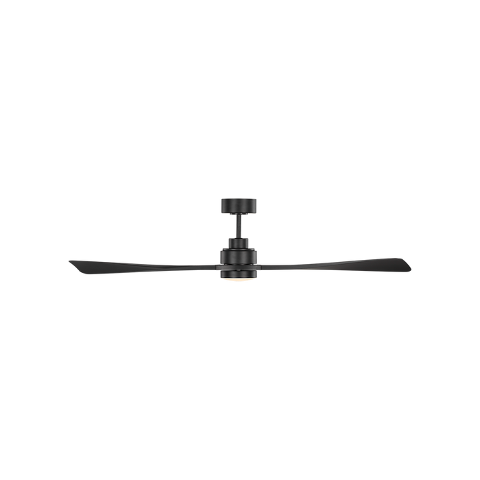 Generation Lighting Trillium Smart 60 Inch LED Ceiling Fan Midnight Black Finish Midnight Black Blades (3TRLSM60MBKD)