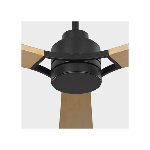 Generation Lighting Trillium Smart 60 Inch LED Ceiling Fan Midnight Black Finish Natural Honey Blades (3TRLSM60MBKNHD)
