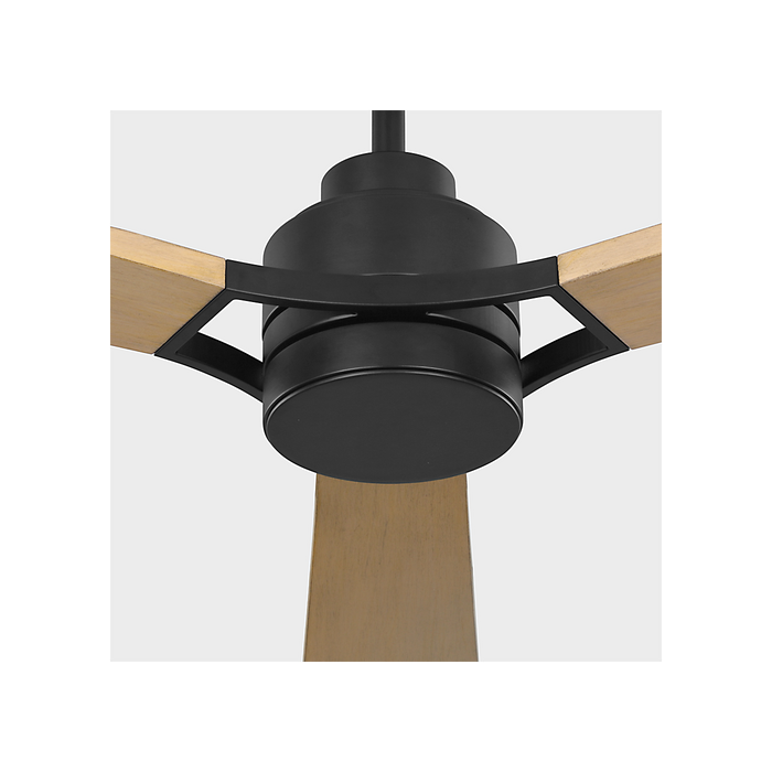 Generation Lighting Trillium Smart 60 Inch LED Ceiling Fan Midnight Black Finish Natural Honey Blades (3TRLSM60MBKNHD)